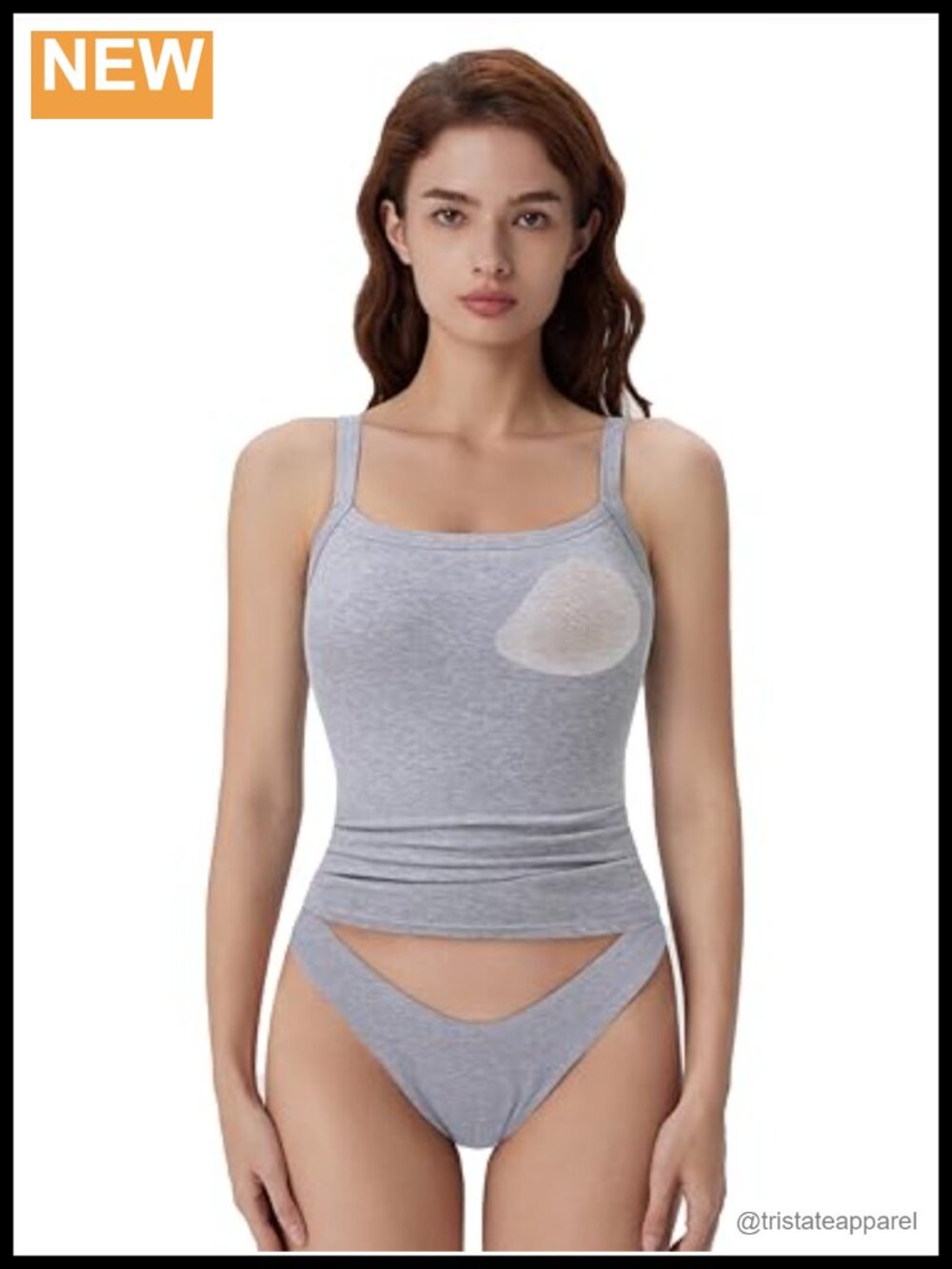 Cotton Rib Padded Tank Top Sleeveless Square Neck Spaghetti Strap Summer